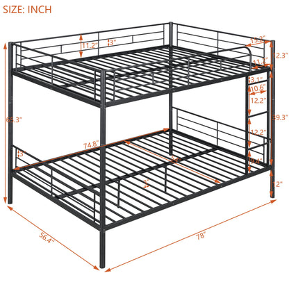 Full Over Full Metal Bunk Bed - Black