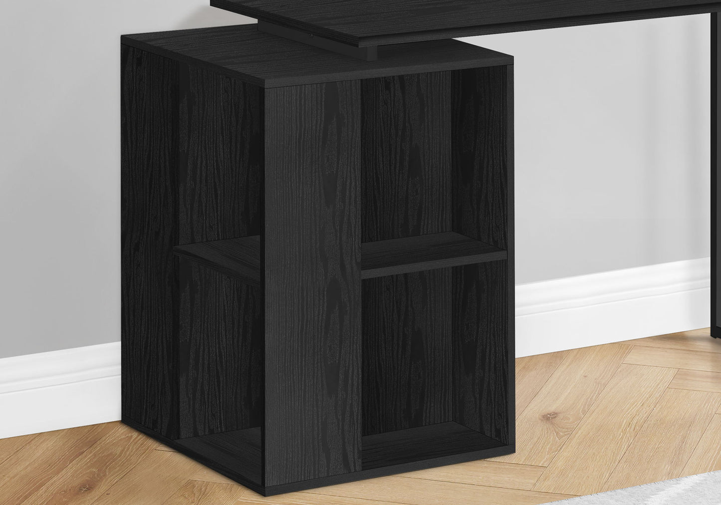 Computer Desk, Home Office, Left, Right Set-Up, Storage Shelves, Work, Laptop, Contemporary, Modern - Black