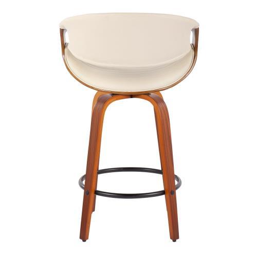 Symphony - Mid-Century Modern Counter Stool (Set of 2) - Walnut / Cream