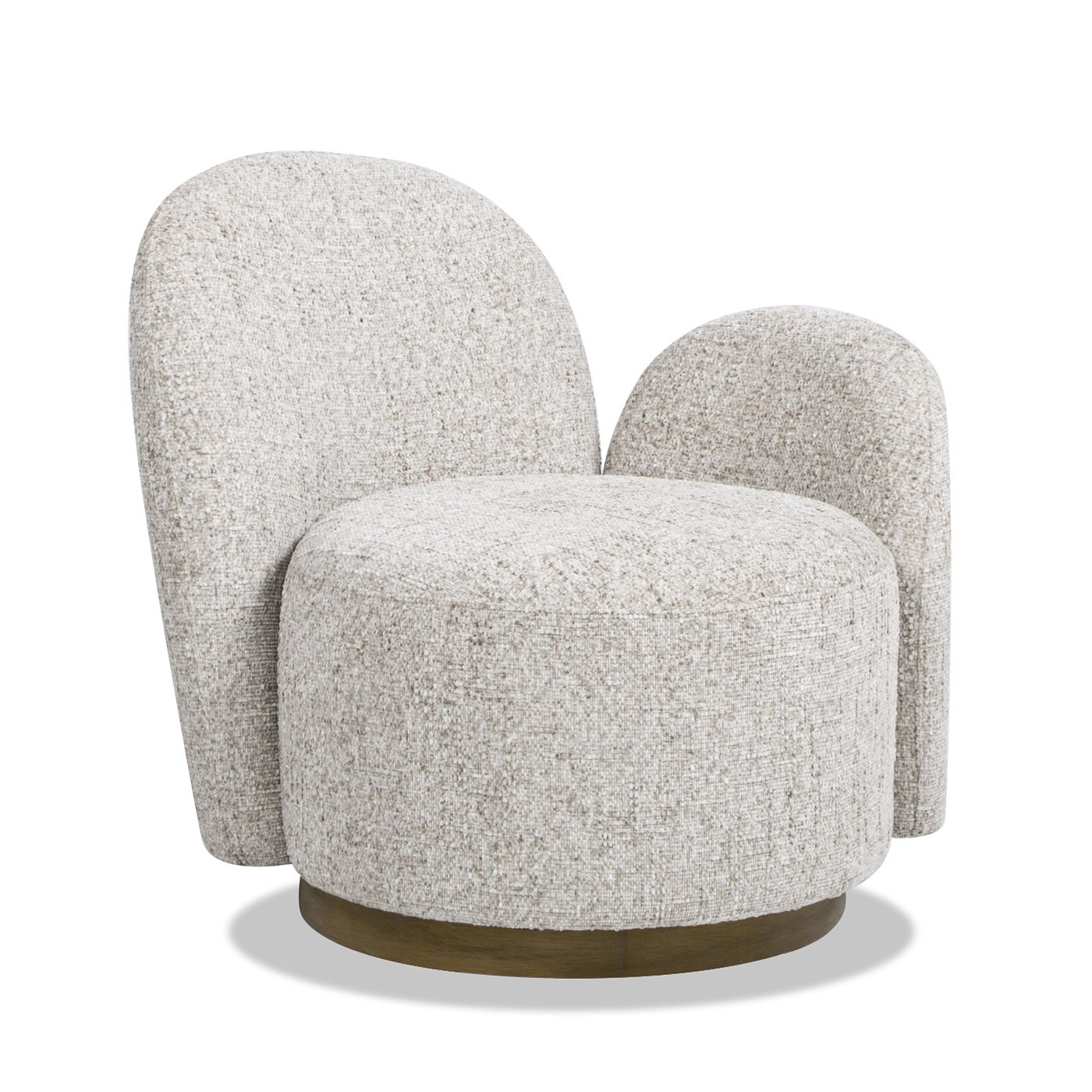 Duo - RAF One-Arm Swivel Accent Chair - Multi Greige Beige