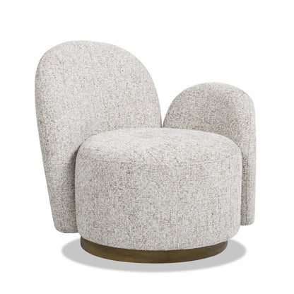 Duo - RAF One-Arm Swivel Accent Chair - Multi Greige Beige