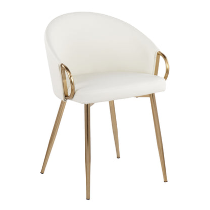 Claire - Contemporary / Glam Chair (Set of 2) - Gold / White