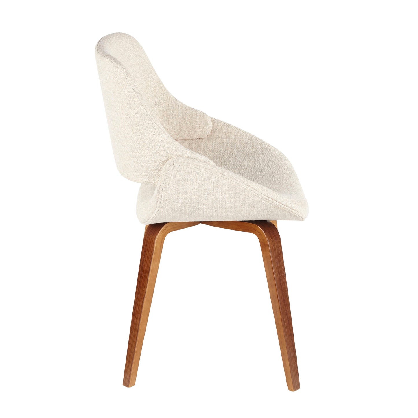 Fabrico - Mid-Century Modern Dining / Chair (Set of 2) - Walnut / Cream