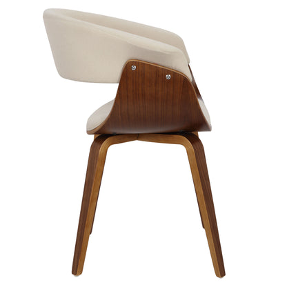 Vintage Mod - Mid-Century Modern Dining / Chair (Set of 2) - Walnut / Cream