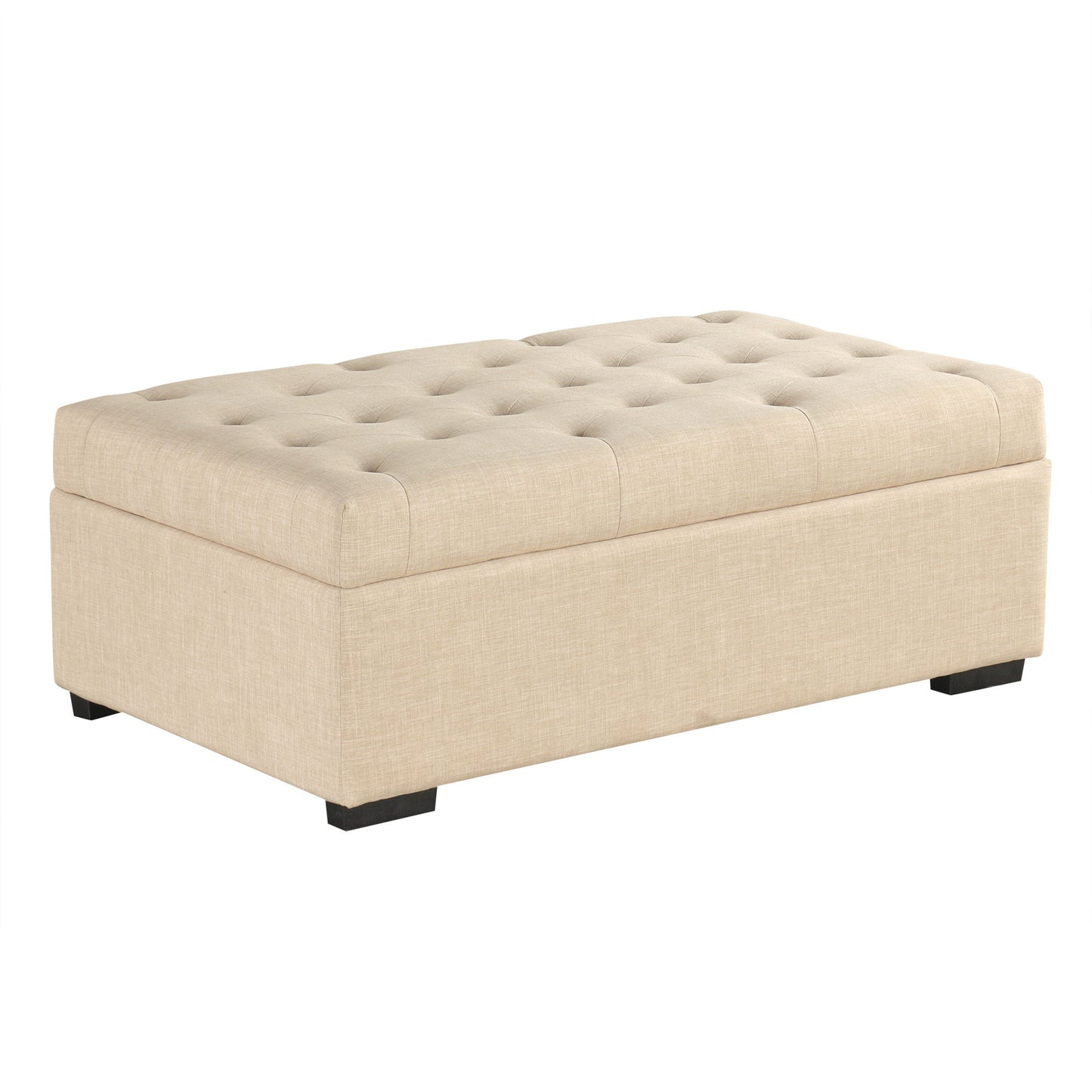 Convertible Folding Sofa Bed Ottoman With Memory Mattress And Tufted Design - Beige