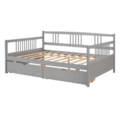 Full Size DayBed With 2 Drawers - Gray