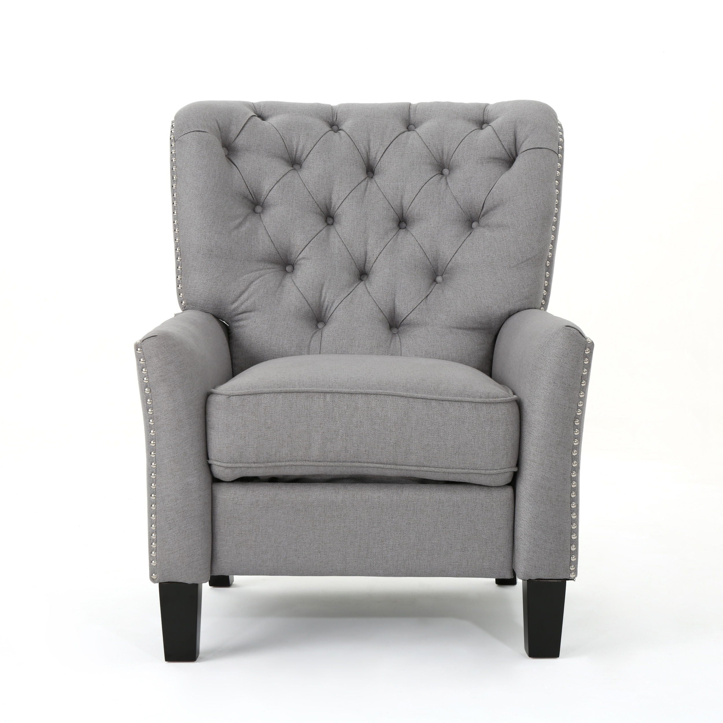Modern Push Back Recliner - Light Gray