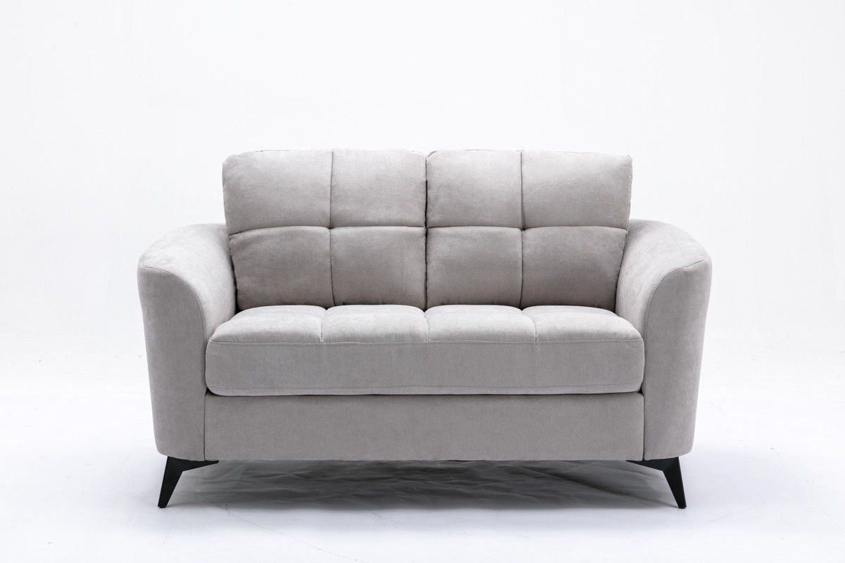 Callie - Woven Living Room Fabric Sofa, Loveseat (Set of 2) - Light Gray