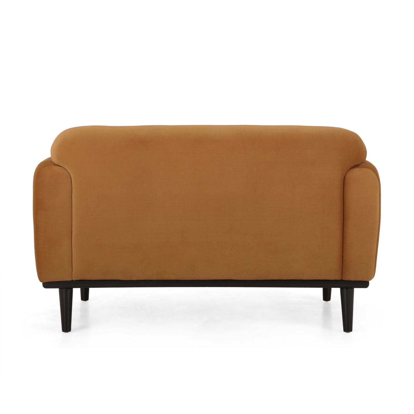 Sway - Upholstered Loveseat With Wood Legs And Round Arms - Yellow