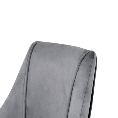 Modern Velvet Dining Chairs, Upholstered Accent Chairs With Chrome Legs For Home And Kitchen - Gray