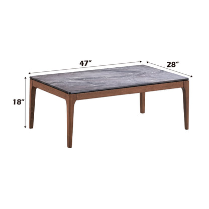 Bevis - Engineered Stone Top Rectangular Coffee Table - Black