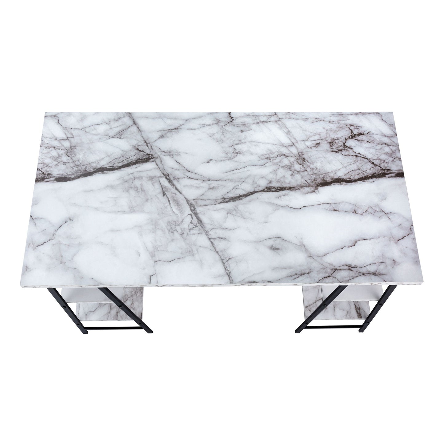 Computer Desk For Home Office, Laptop, Storage Shelves, Contemporary Versatile Placement - White