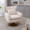 Classic Mid-Century 360-Degree Swivel Accent Chair - Beige