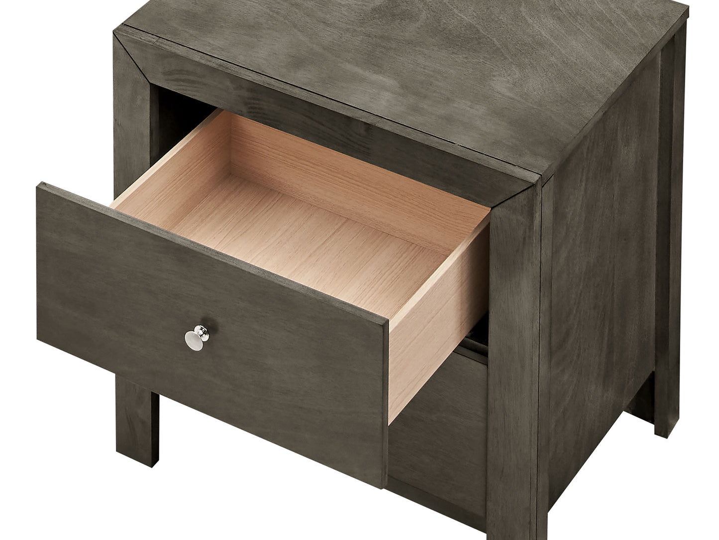 Chic Transitional Drawers Nightstand - Gray