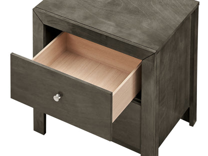 Chic Transitional Drawers Nightstand - Gray
