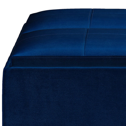 Avalon - Square Coffee Table Storage Ottoman - Blue