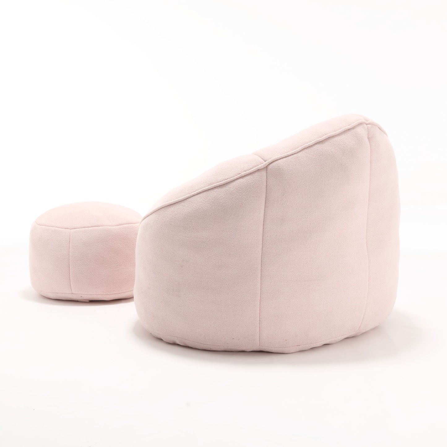 Bedding Bean Bag Sofa Chair High Pressure Foam Bean Bag Chair Adult Material With Padded Foam Padding Compressed Bean Bag With Footrest - Pink