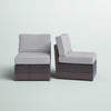 Armless - Patio Chair With Cushions (Set of 2) - Brown