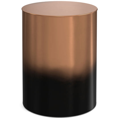 Curtis - Metal Cylinder Accent Table - Ombre Black / Copper