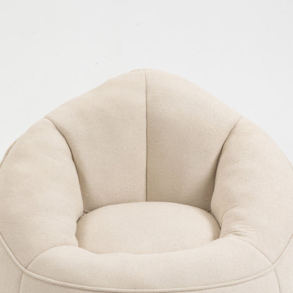 Bedding Bean Bag Sofa Chair High Pressure Foam Bean Bag Chair Adult Material With Padded Foam Padding Compressed Bean Bag With Footrest - Beige