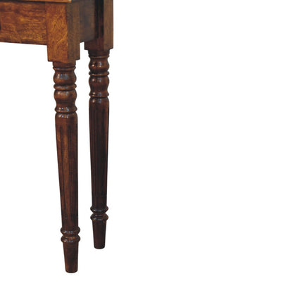 Turned Legs 1 Drawer Console - Brown