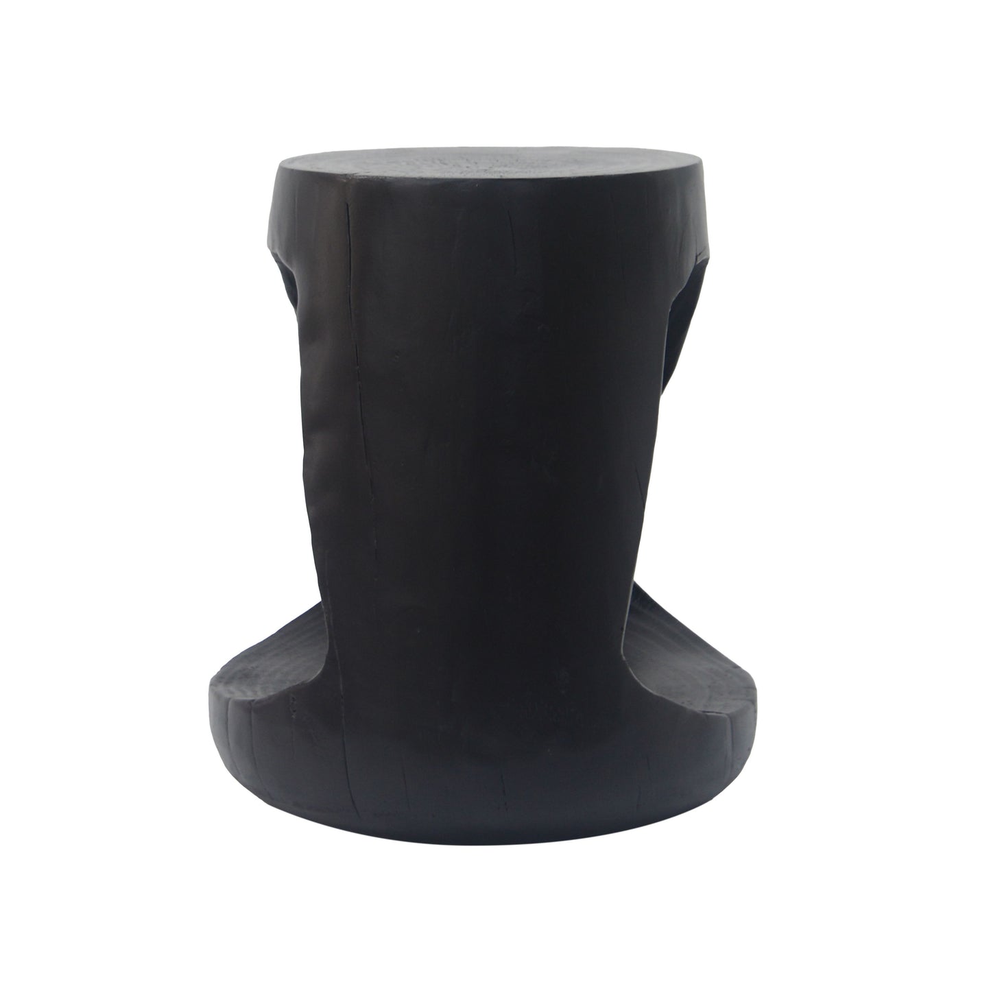 Mgo Hollow Side Table With Wood Like Texture, Durable And Weather Resistant - Black