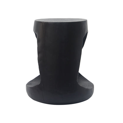 Mgo Hollow Side Table With Wood Like Texture, Durable And Weather Resistant - Black