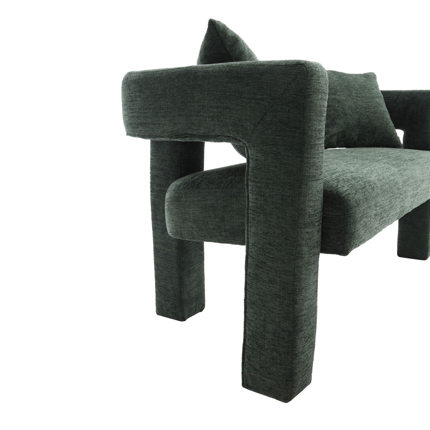 Modern Loveseat Sofa, Comfy Upholstered 2 Seater - Emerald
