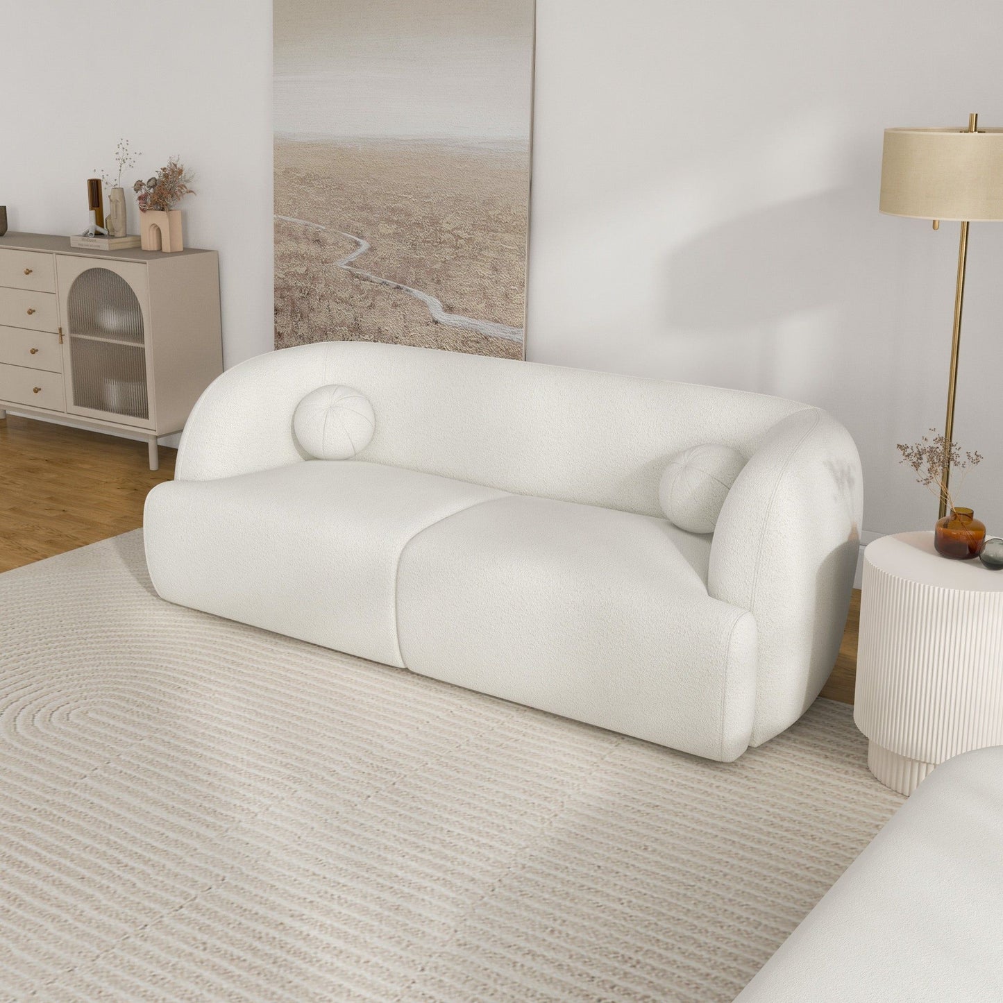 Anna - French Boucle Sofa - White