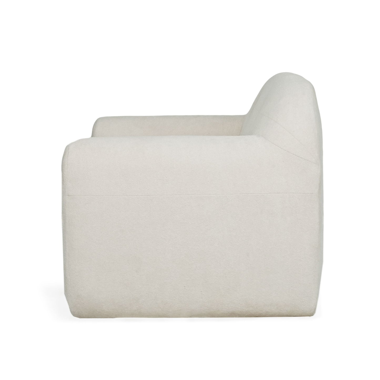 Harmonara - Boucle Upholstered Club Chair With Blind Tufting - Cream