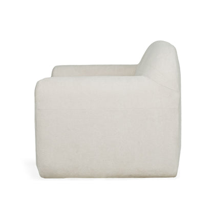Harmonara - Boucle Upholstered Club Chair With Blind Tufting - Cream