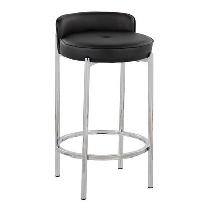 Chloe - Contemporary Counter Stool (Set of 2) - Chrome / Black