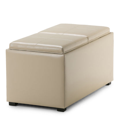 Avalon - 5 Piece Storage Ottoman - Satin Cream