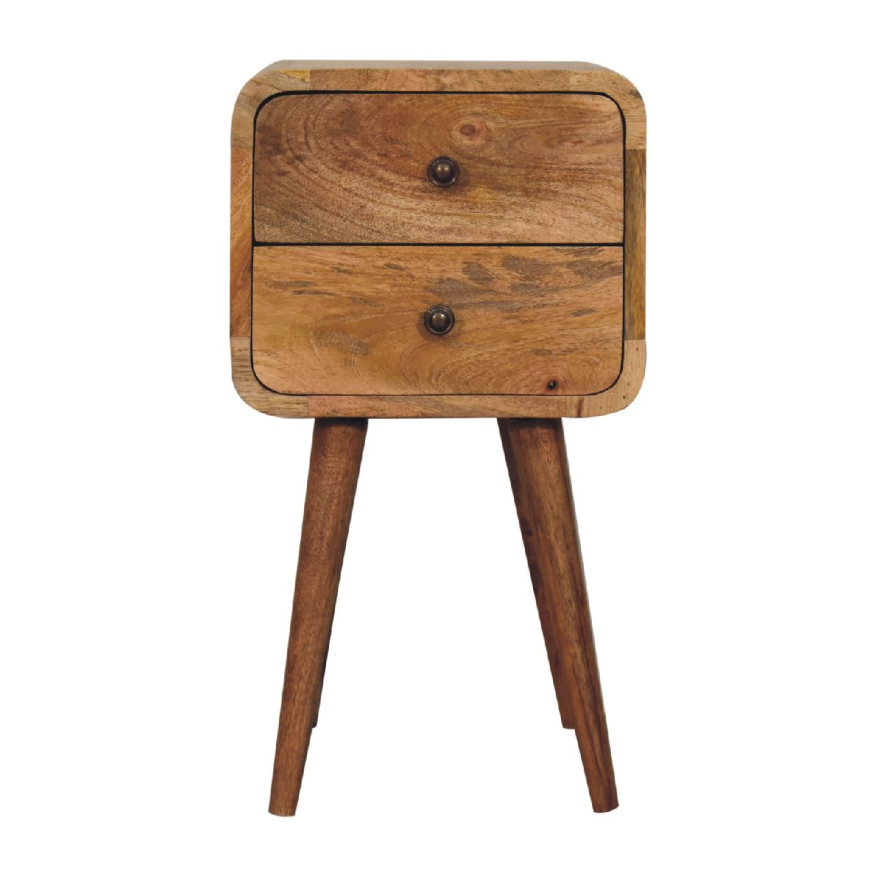 Mini Curved Nightstand - Oak