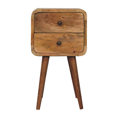 Mini Curved Nightstand - Oak