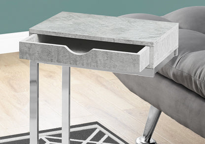 Accent Table, C - Shaped Contemporary And Modern - Gray