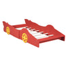 Twin Size Platform Bed Race Car Shaped With Wheels - Red