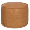 Brody - Round Pouf - Distressed Brown