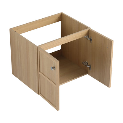 Modern Wall Mounted 24" Bathroom Vanity With 2 Soft Closing Doors, Excluding Sink - Oak