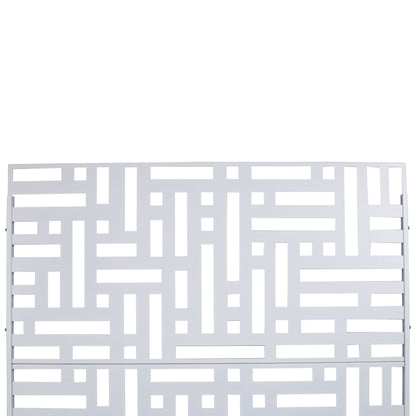Decorative Freestanding Metal Privacy Screen For Indoor & Outdoor Use - White