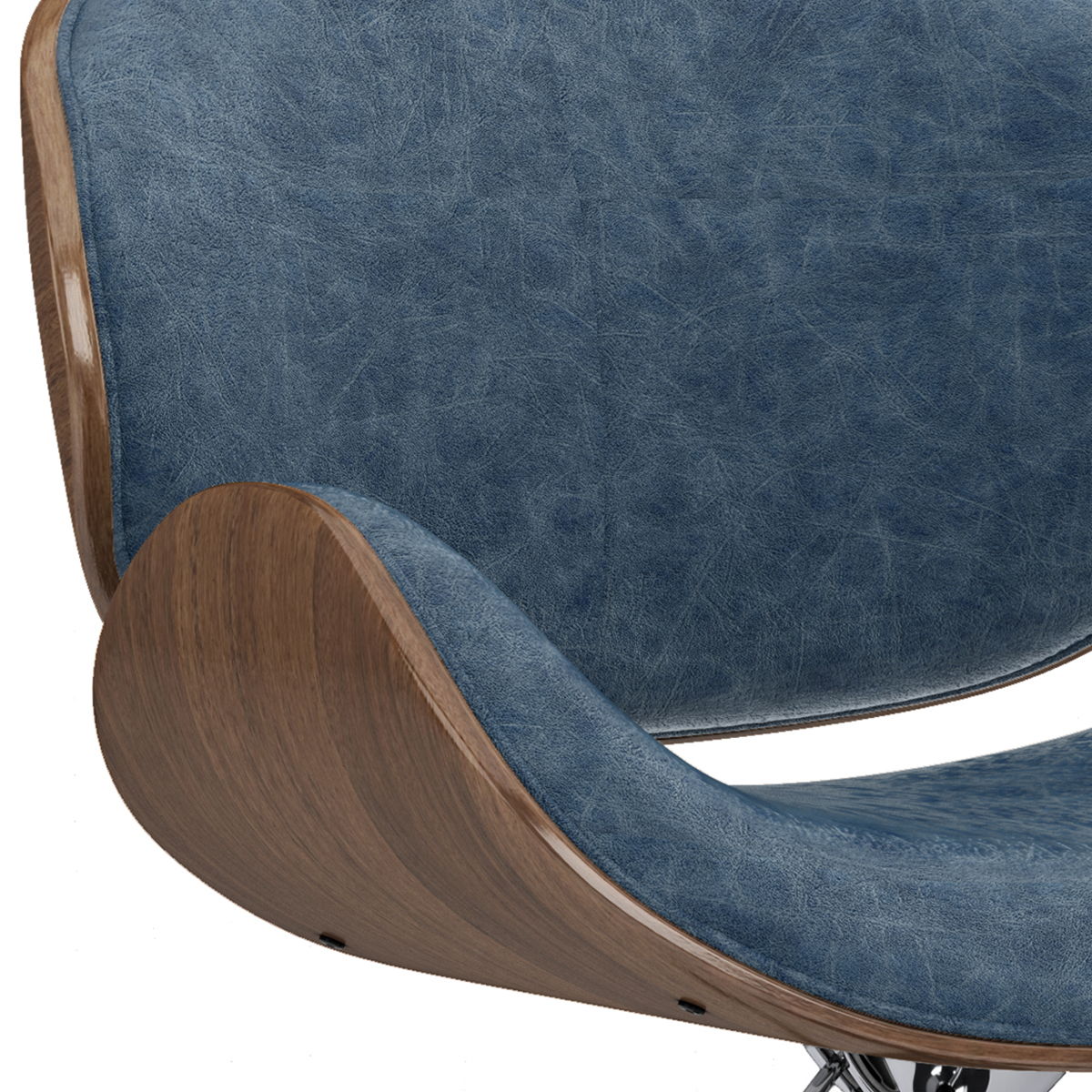 Marana - Bentwood Adjustable Swivel Bar Stool - Distressed Blue