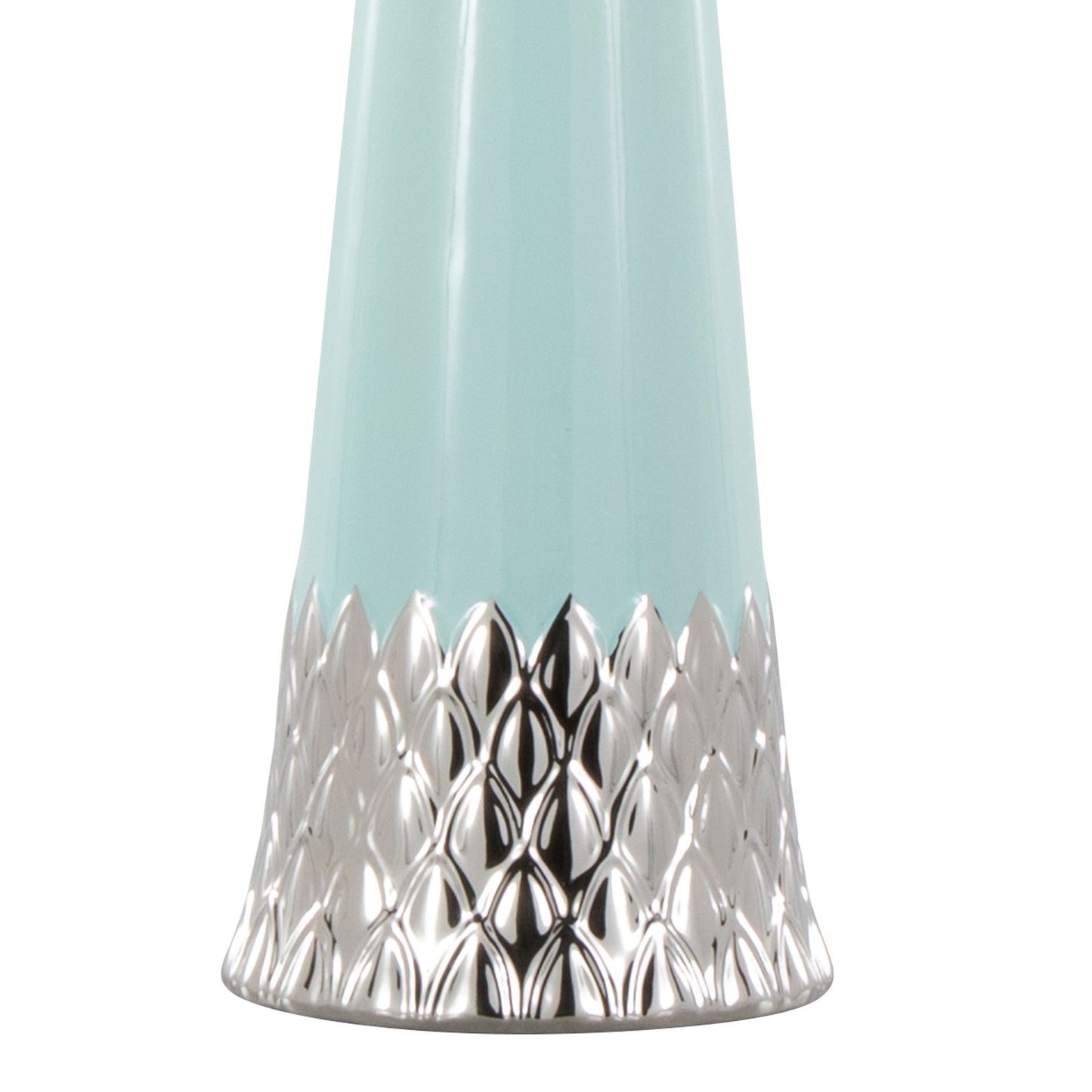 Penelope - Contemporary Table Lamp With Tiffany Blue / Silver / White