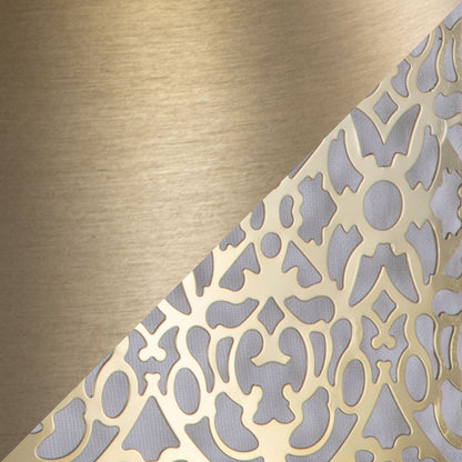 Ashland - Contemporary Floor Lamp With Laser Cut - Gold / Off White