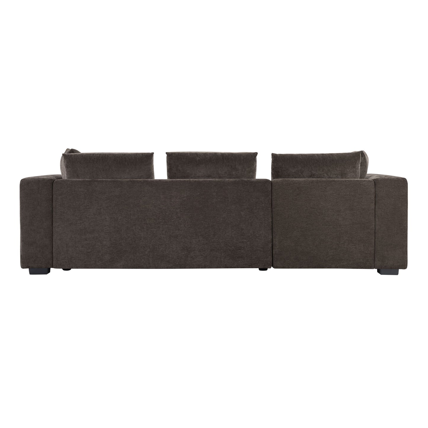 Elegant L Shaped Sectional Sofa With Chenille Upholstery And Wooden Storage Compartment - Brown