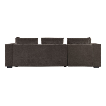 Elegant L Shaped Sectional Sofa With Chenille Upholstery And Wooden Storage Compartment - Brown