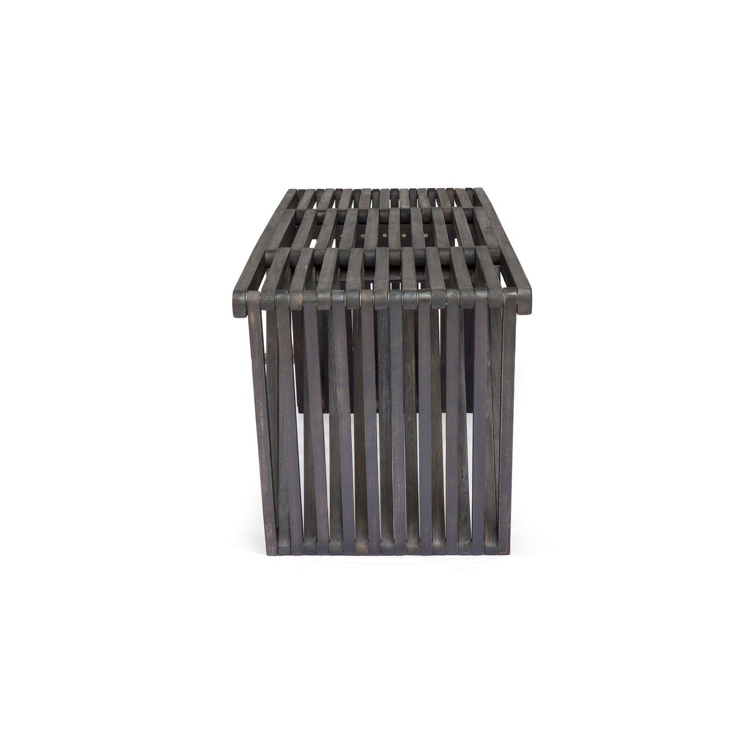 Gloaming - Outdoor Bench With Slat Design And Triangular Base - Dark Gray