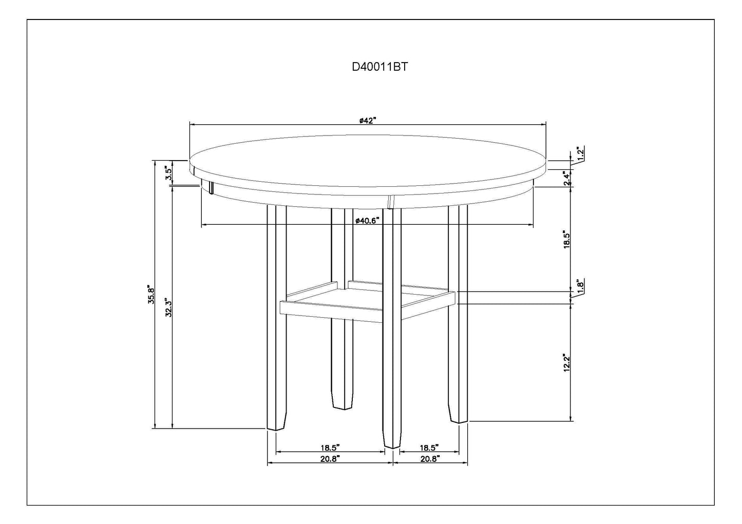 Greta - Bar Table - Antique White