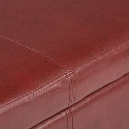 Avalon - Storage Ottoman Bench - Red