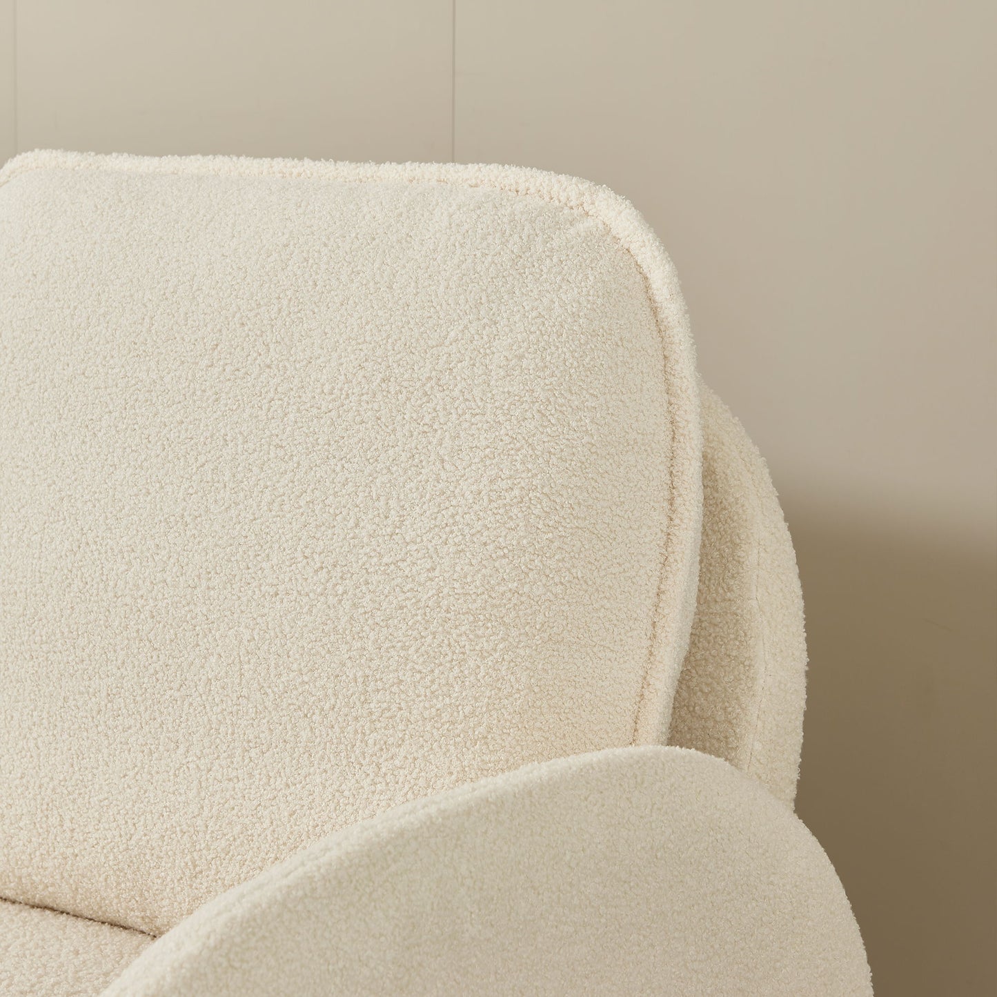 Loveseat Sofa Small Couch For Living Room, Sherpa Fabric Upholstered Loveseat Sofa Couch, Small Loveseat Sofa For Apartment, Bedroom - Beige