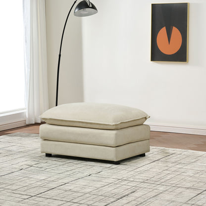 Modular Ottoman - Style Deep Seat Chenille Sofa With Cushions - Off White
